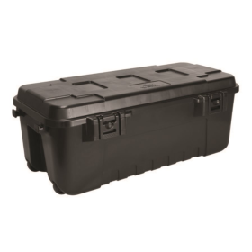 Baule per attrezzaura subacquea ProMax 95W di Plano, dotato di ruote, colore nero. Vista frontale